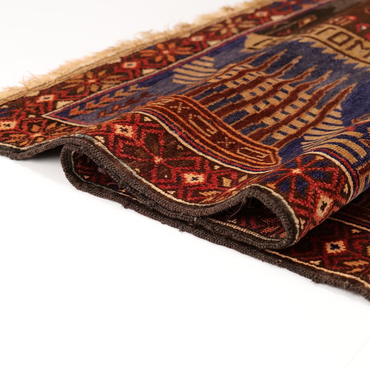 アフガニスタン 1960年代 1480×890 セミアンティーク ピクトリアルラグ