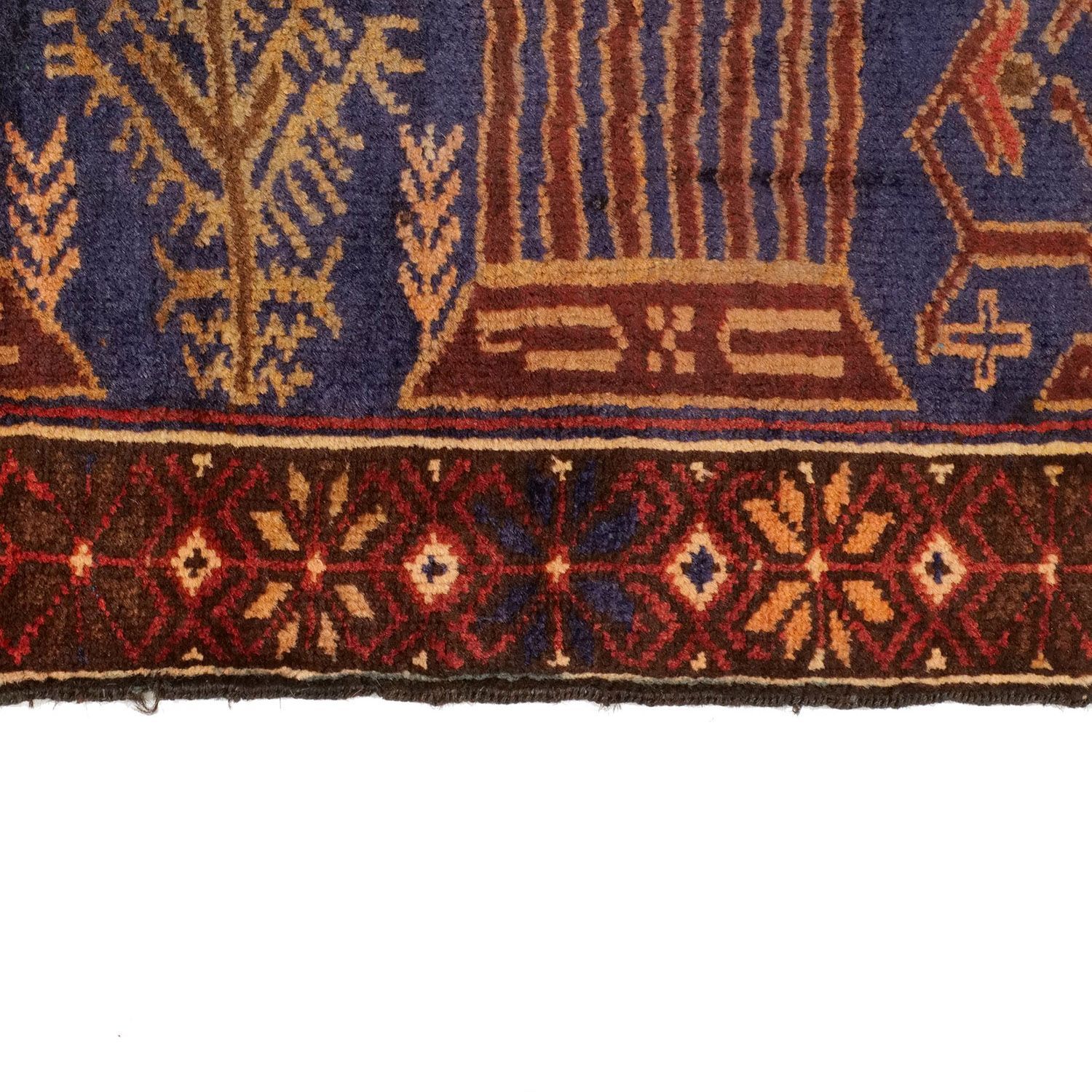 アフガニスタン 1960年代 1480×890 セミアンティーク ピクトリアルラグ