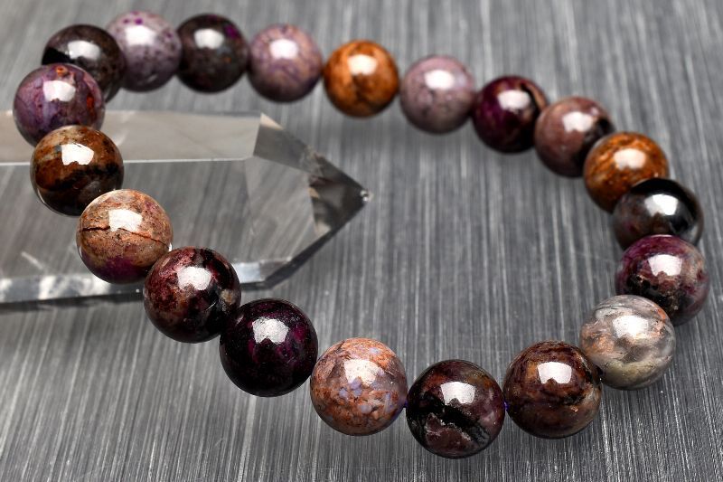  １点物 癒やしの石 ブラウン スギライト 10 mm ブレスレット パワーストーン 天然石 _U 8067 ブレスレット バングル アクセサリー