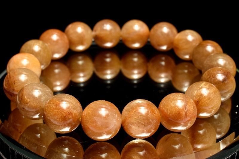 １点物 濃密内包 オレンジ ヴィーナスルチルクォーツ 11 mm ブレスレット パワーストーン 天然石 _MC 1180