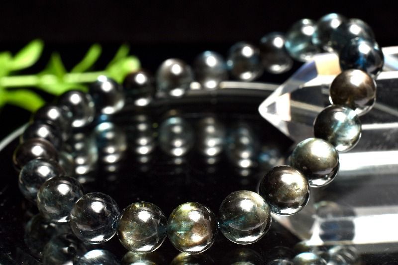 １点物 AAAAA 幻想シラー ブラックアクアマリン 8 mm ブレスレット パワーストーン 天然石 _MC 1350