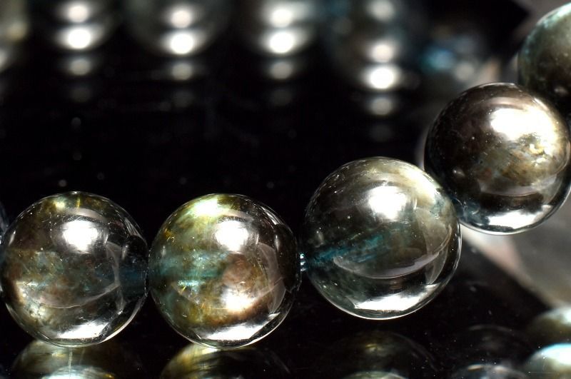１点物 AAAAA 幻想シラー ブラックアクアマリン 8 mm ブレスレット パワーストーン 天然石 _MC 1350