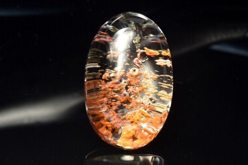 1点物】高透明◇庭園風景 ガーデンクォーツ 29x18mm オーバル ルース