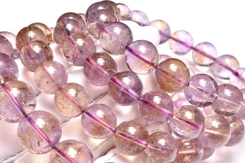 アクセサリー 希少◇バイカラー アメトリン 12mm ブレスレット 1個売り