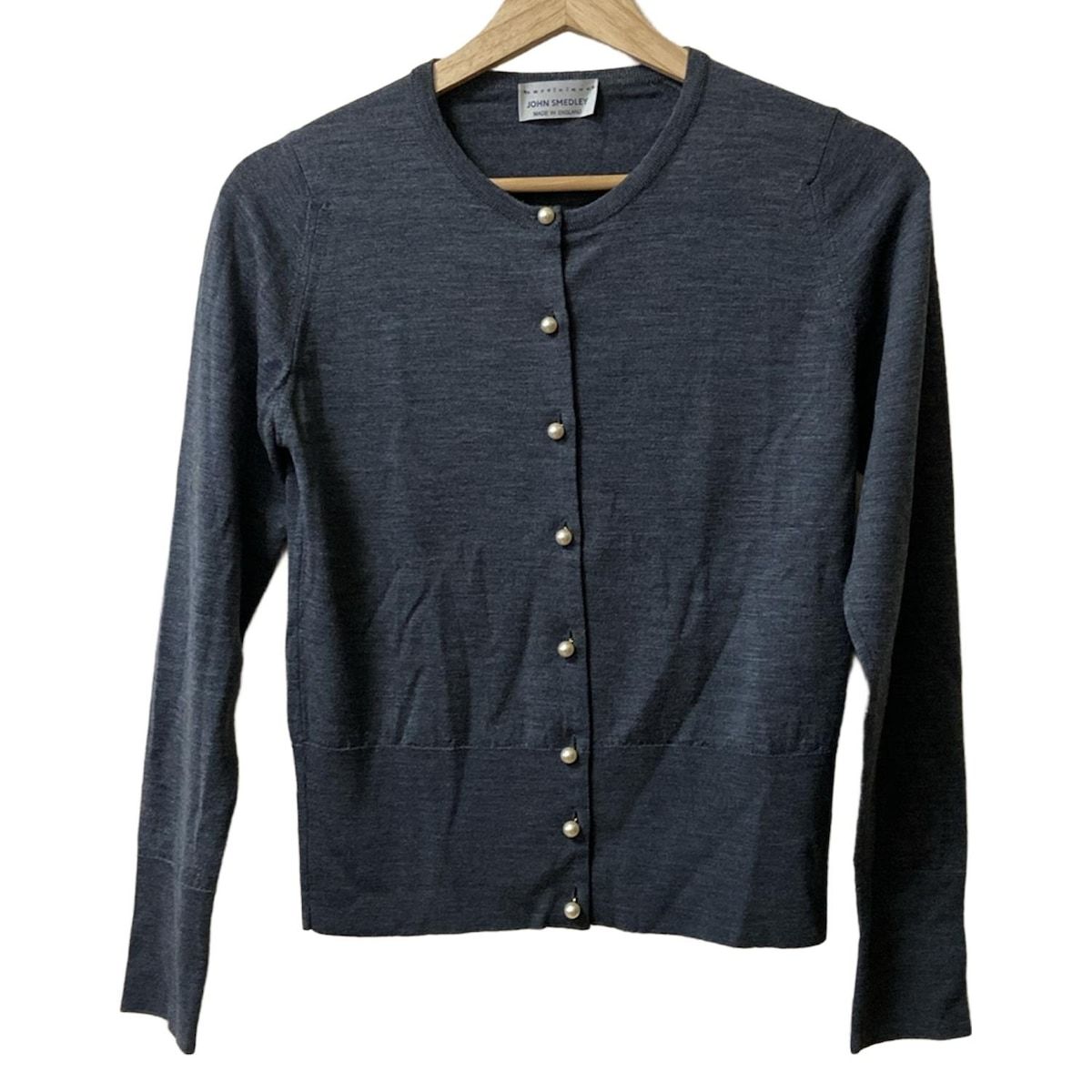 JOHN 美品☆ジョンスメドレー☆Ssize/9号☆デザインニット黒D259 SMEDLEY(