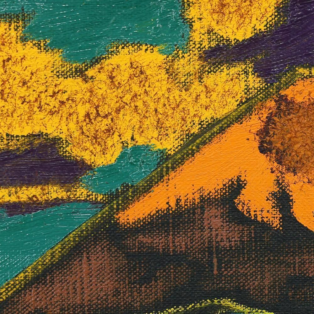 真作】【WISH】田崎広助「箱根朱富士」油彩 4号 ◇田崎暘之介鑑定