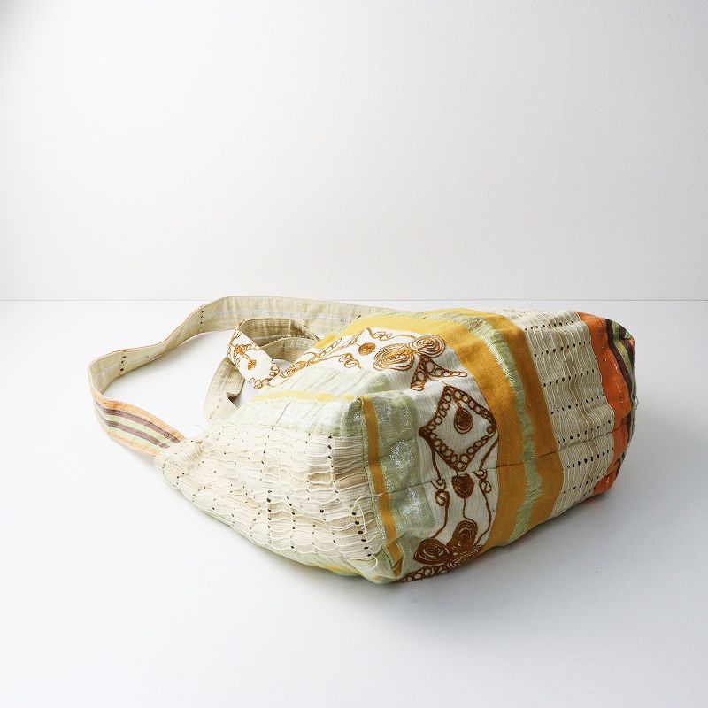 ドーサ dosa luna bag ルナバッグ フラワー刺繍入 イエロー×ゴールド