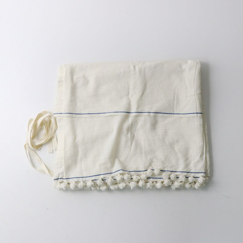 ドーサ dosa オーガニックカディコットン ボンボン付き ショール キナリ┃インド製 生成り ストール タッセル付き