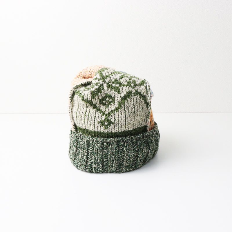  定価22000円 45 R フォーティーファイブアール 玉手箱パッチワークのニット帽 ┃マルチ ニットキャップ ニット帽 ビーニー 帽子