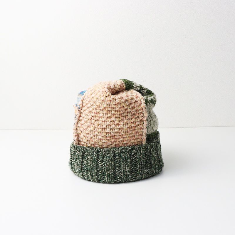 定価22000円 45 R フォーティーファイブアール 玉手箱パッチワークのニット帽 ┃マルチ ニットキャップ