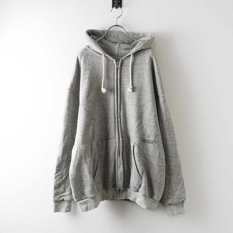 カレンソロジー RC Curensology ヴィンテージライクパーカー F グレー スウェット フーディー ワッフル ジップ
