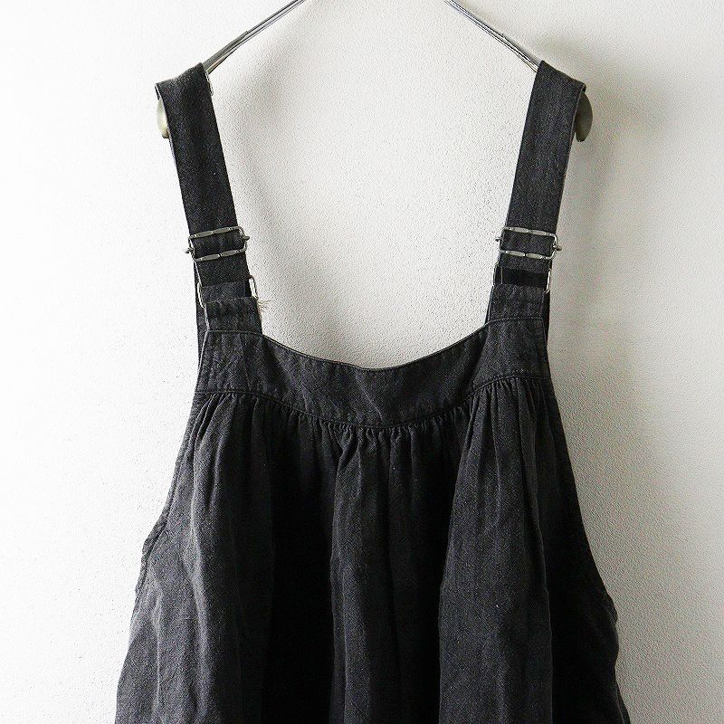 ジョワドヴィーヴル joie de vivre リネン製品染めギャザーサロペット  