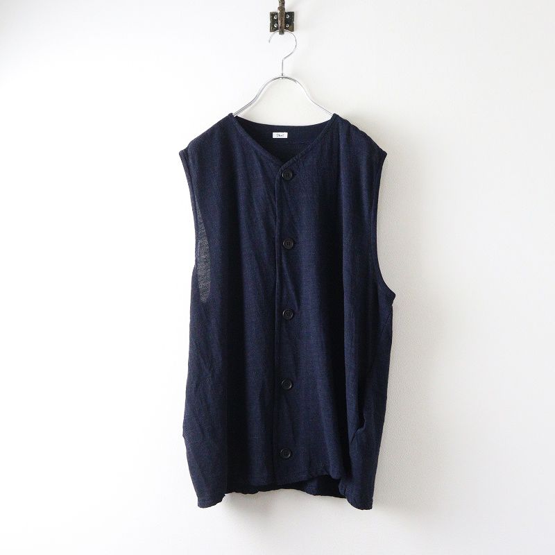 ダル Dhal ウールベスト M ネイビー インディゴ ニット ジレ 羽織り トップス