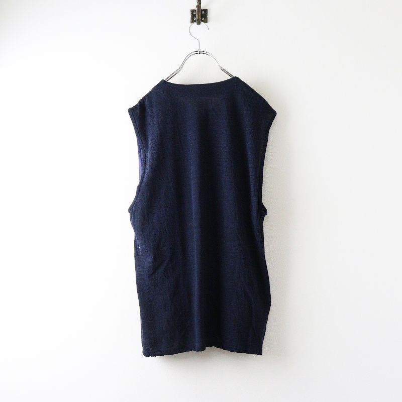 ダル Dhal ウールベスト M ネイビー インディゴ ニット ジレ 羽織り トップス