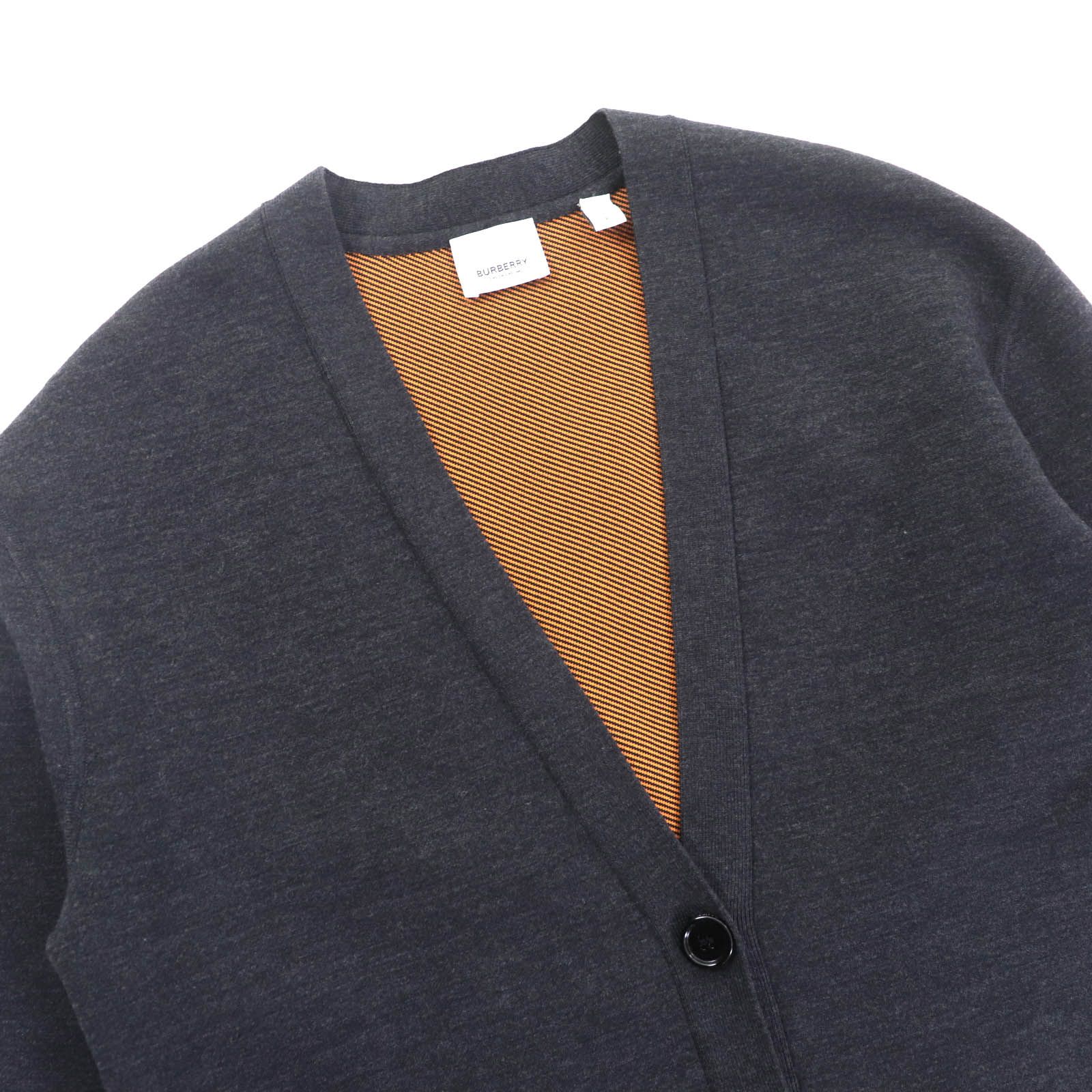 極美品☆BURBERRY バーバリー 8034440 ウール混 ティッシ期 ロゴ入り V