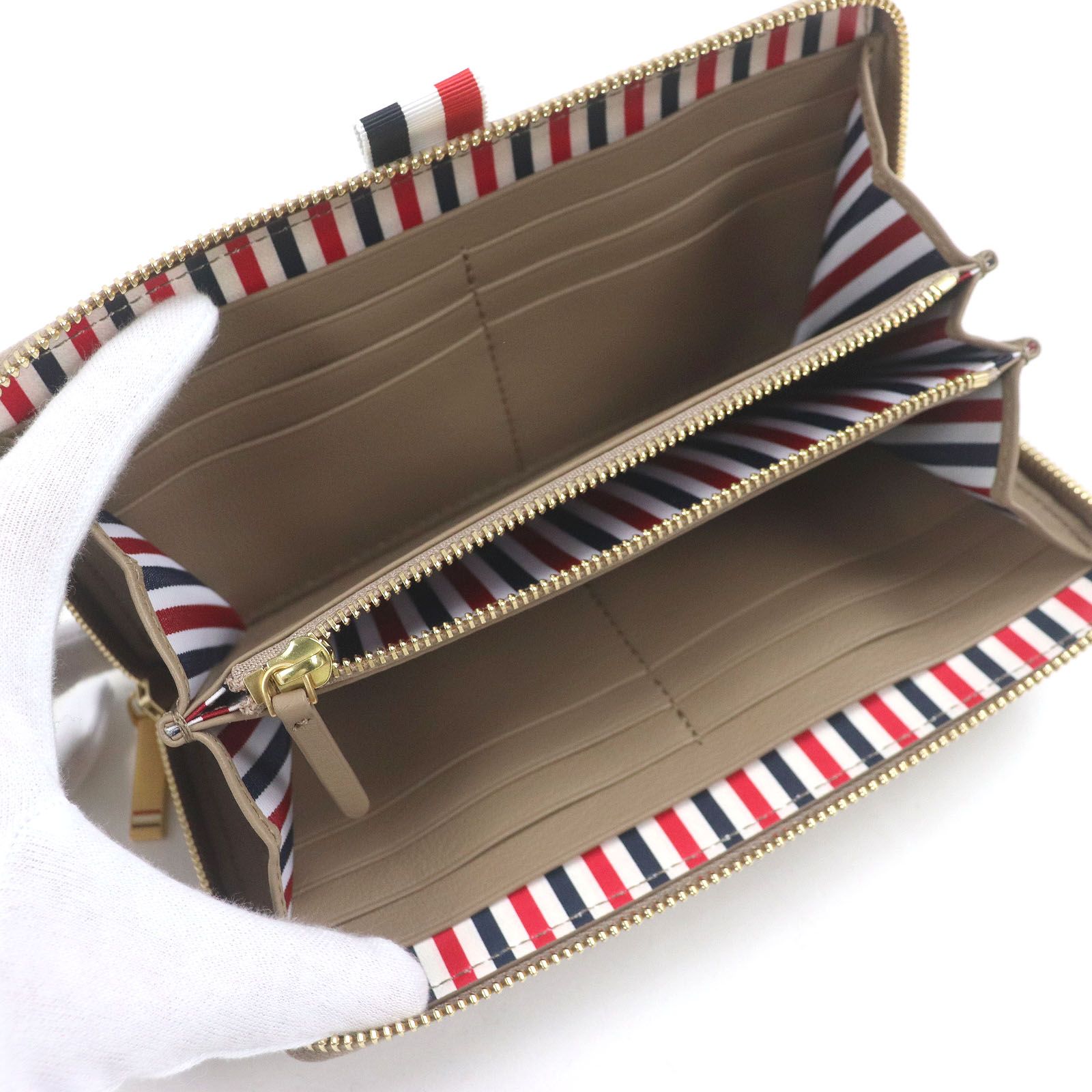 未使用品□THOM BROWNE トムブラウン UAW005A レザー スリム ロング