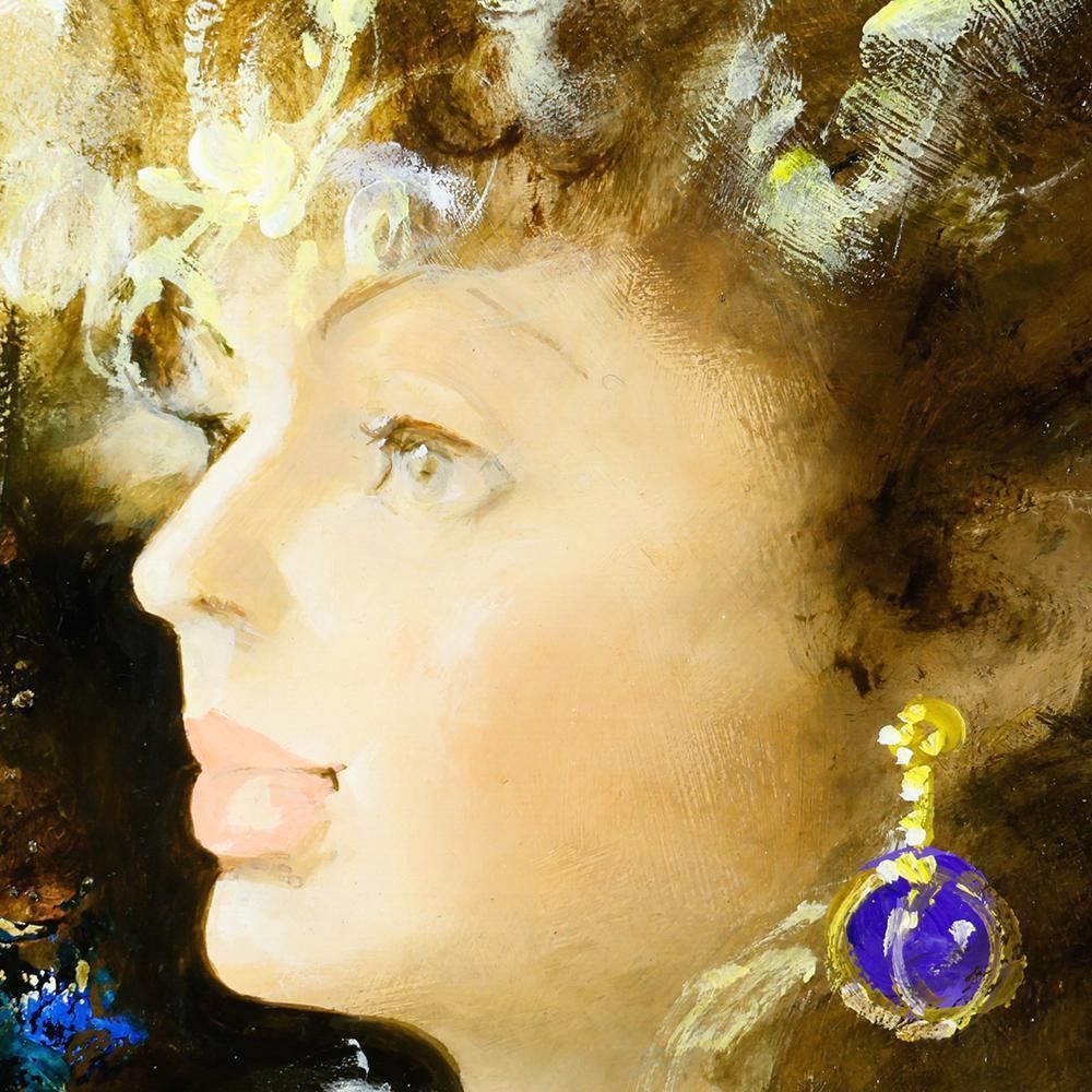 真作】【WISH】宮永岳彦「翔」油彩 4号 共シール ◇華麗なる宮永美人