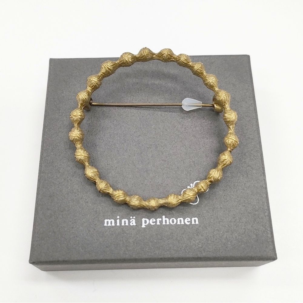 mina perhonen tambourine 真鍮 アンティークゴールド ブローチ