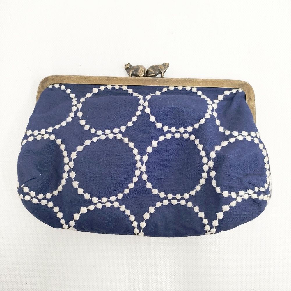 mina perhonen tambourine カドルポーチ がま口 ポーチ ネイビー ホワイト レディース ミナペルホネン【】5-1112G◎