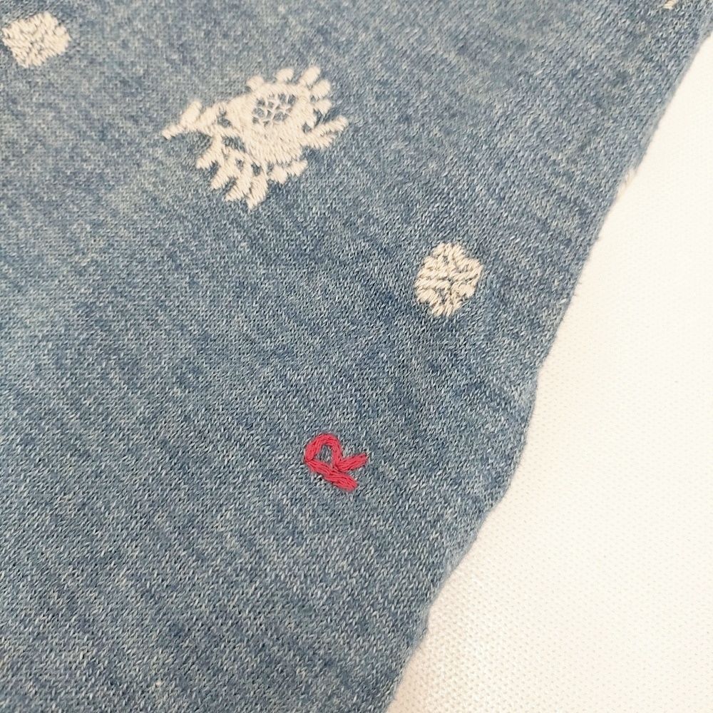 45R/45rpm インディゴ超ガーゼ刺繍ストール 加工 定価27500円 マフラー