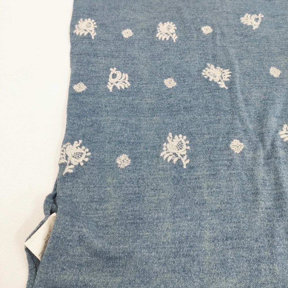 45R/45rpm インディゴ超ガーゼ刺繍ストール 加工 定価27500円 マフラー