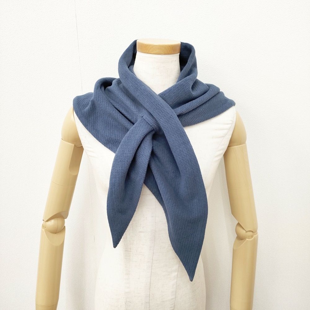 R-D.M.Co- コットンカシミヤブラシワッフルスカーフ ショール ネイビー レディース マンズテーラー 5-1112 T