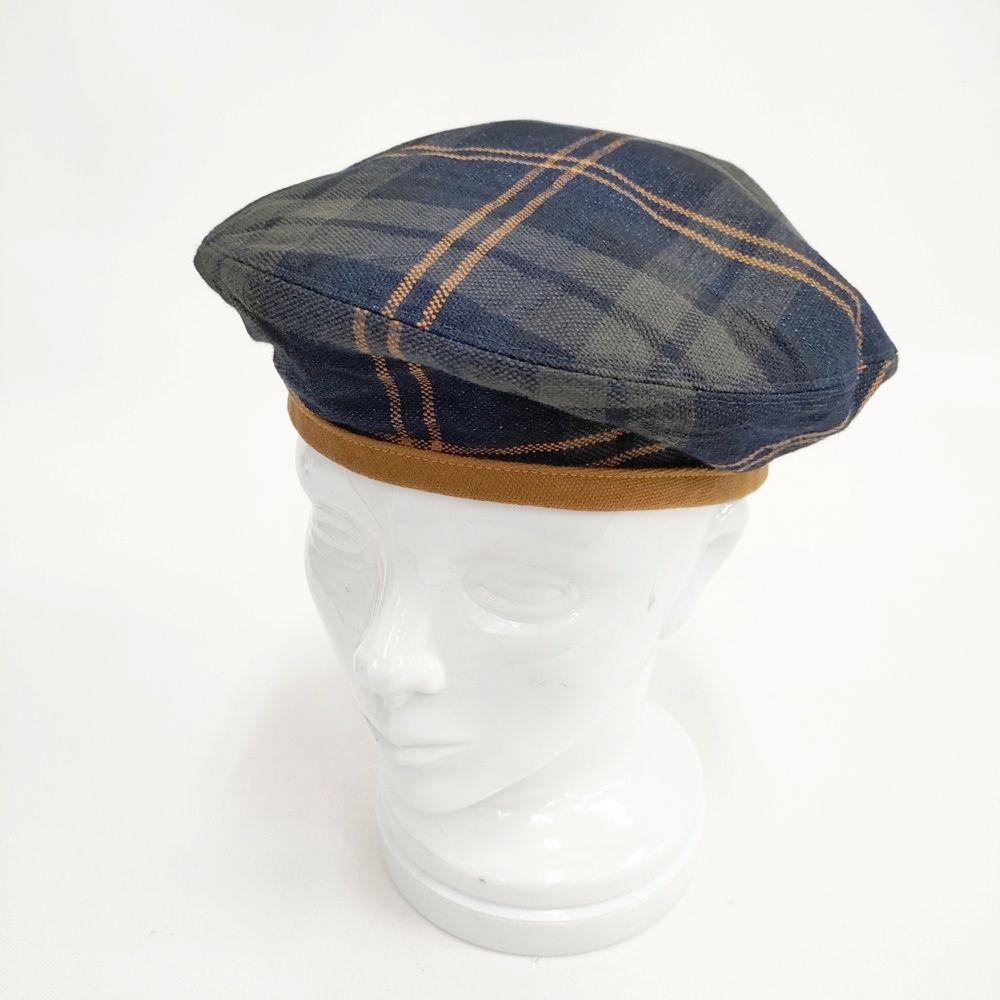 45 R rpm 再びダックのベレー チェック 定価24200円 ベレー帽 ネイビー グレー レディース フォーティーファイブアールピーエム 5-1112 G