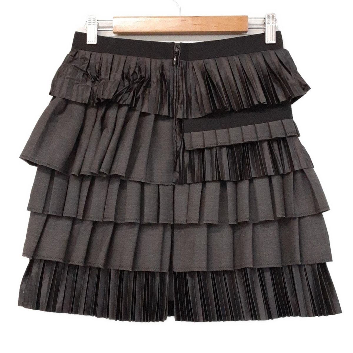 ディースクエアード スカート サイズ40 M レディース - ダークグレー×黒 ひざ丈|プリーツ