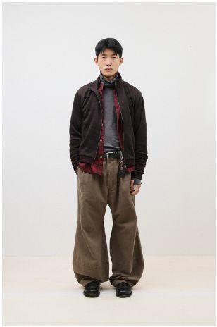 Hatchingroom オックスフォード ウォッシュド ボリュームパンツ