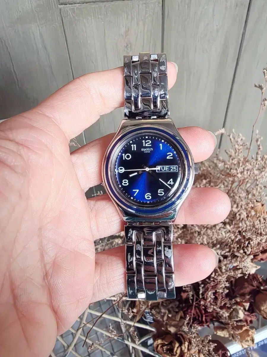 SWATCH スウォッチ メタル 時計 ブルー ダイアル