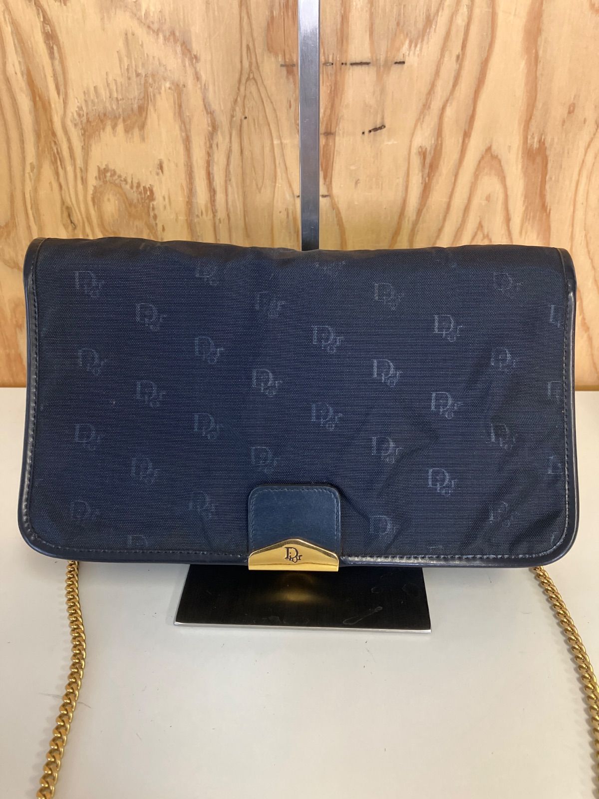 Christian Dior ディオール ショルダーバッグ チェーン キャンバス