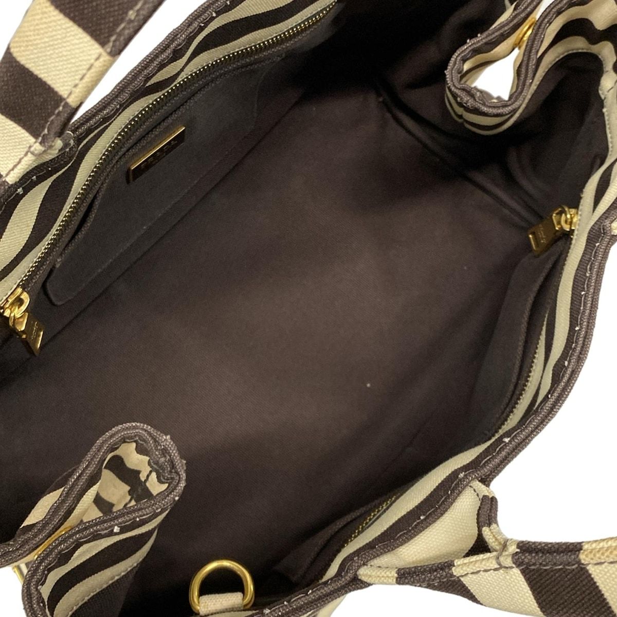 PRADA(プラダ) トートバッグ CANAPA B2642B ベージュ×ダーク PRADA(プラダ) トートバッグ CANAPA B2642B ベージュ×ダーク