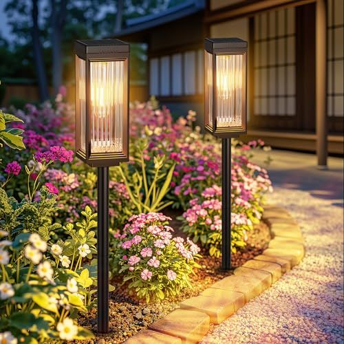 Letmy ソーラーライト 屋外 防水 ガーデンライト 防水IP 65 高輝度 電球色 LED 自動点灯 消灯 15時間徹夜照明 埋め込み式 歩道 パーティー 庭 駐車場 花壇 ベランダ 通路 玄関 芝生などの屋外 照明に適用 edafba 44