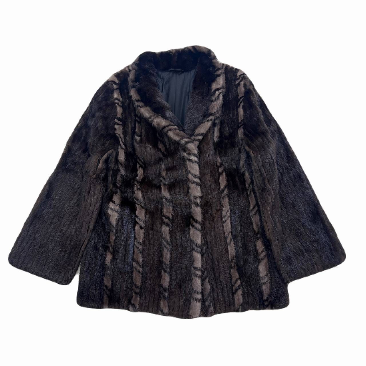 カナダ マジェスティック ミンク ミンクコート ハーフコート レディース L相当 ブラウン系