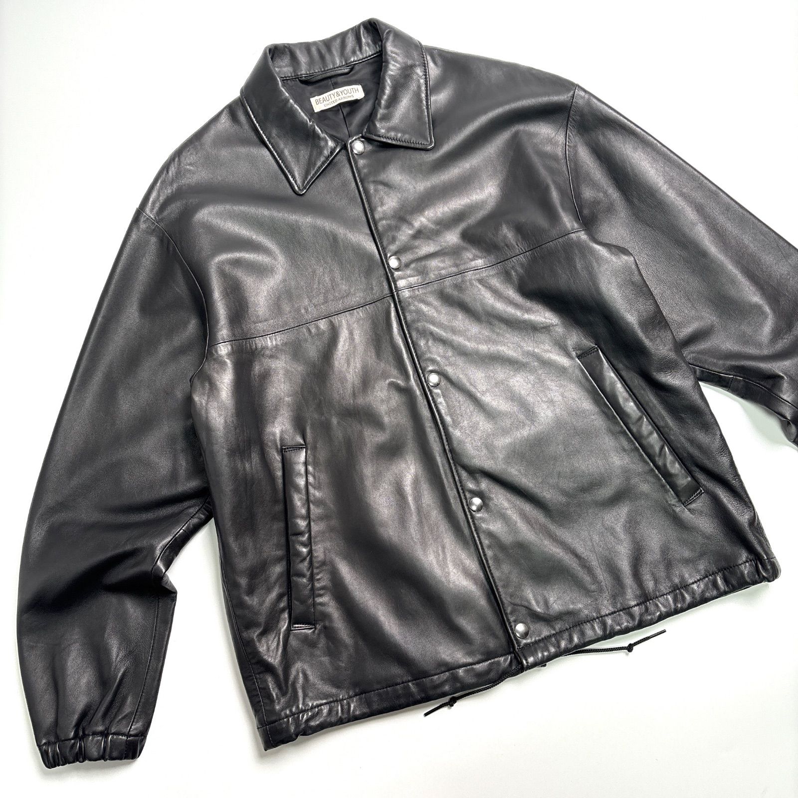 BEAUTY&YOUTH UNITED ARROWS レザージャケット M 黒 羊革】BEAUTY&YOUTH UNITED ARROWS レザージャケット 黒 M シープ