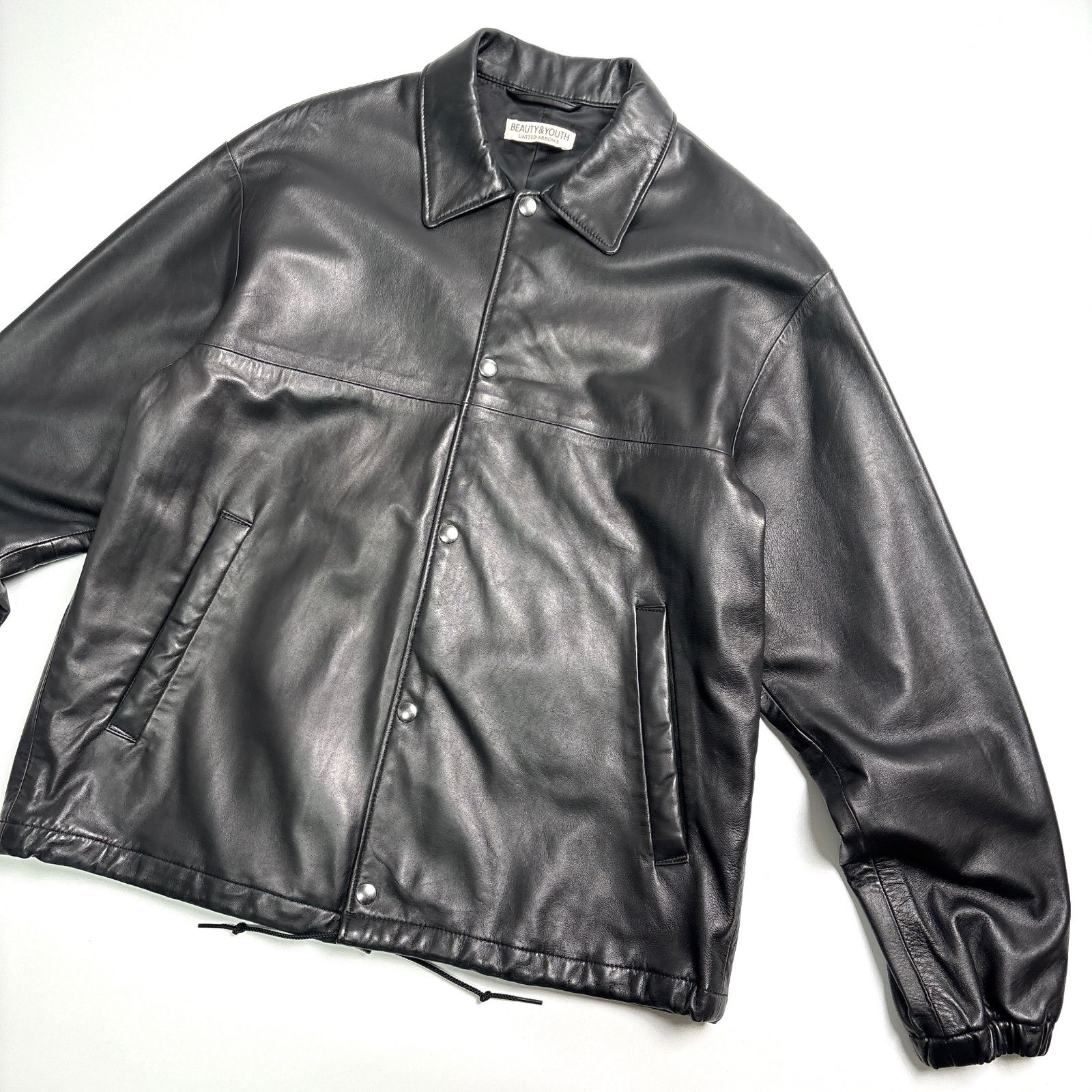 羊革】BEAUTY&YOUTH UNITED ARROWS レザージャケット 黒 M シープ