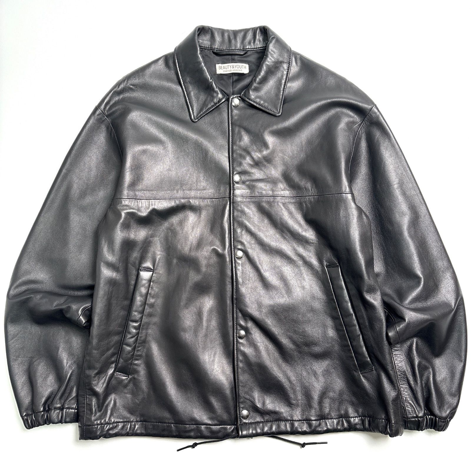 BEAUTY&YOUTH UNITED ARROWS レザージャケット M 黒 羊革】BEAUTY&YOUTH UNITED ARROWS レザージャケット 黒 M シープ