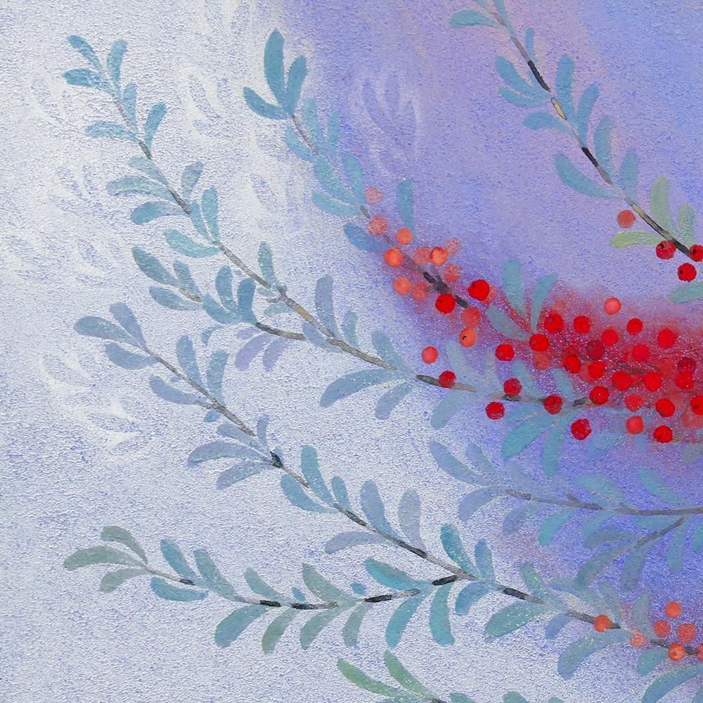 真作】【WISH】川島睦郎「爽風」日本画 12号 大作 金落款 金泥仕様 共