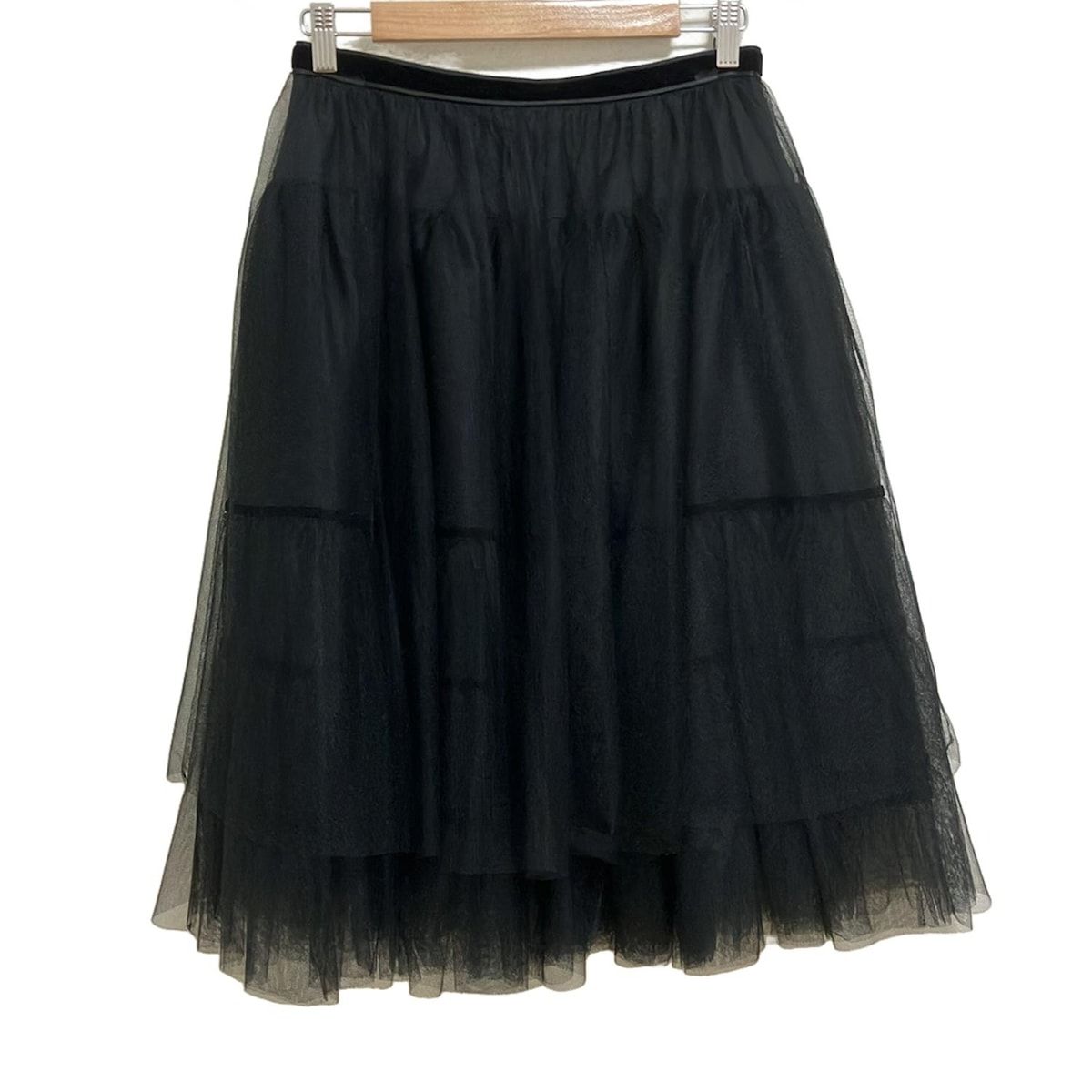FOXEY フォクシー ロングスカート サイズ40 M レディース 37638 黒 チュール