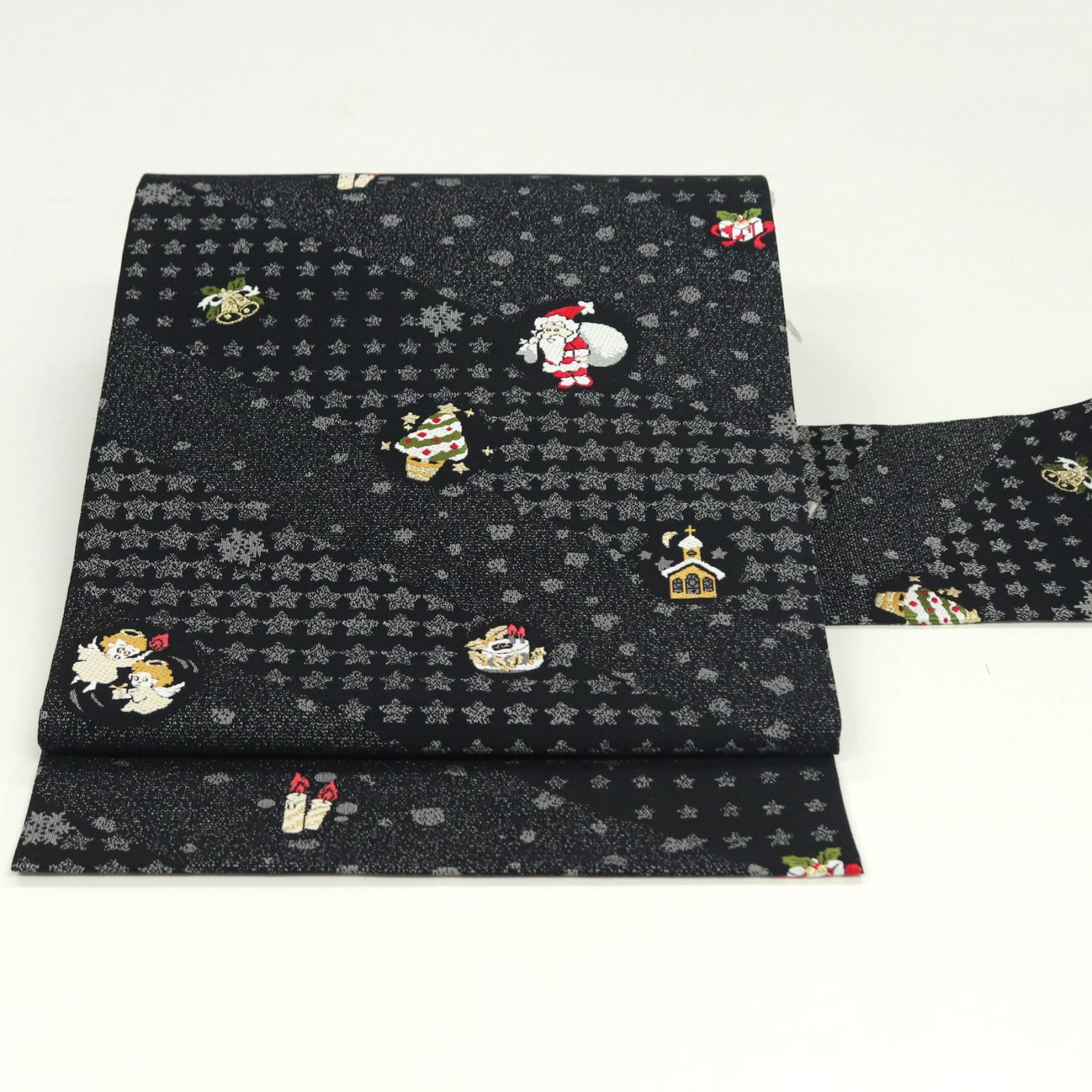 ona4623 お仕立て上がり 西陣 佐々木染織 九寸 名古屋帯 クリスマス