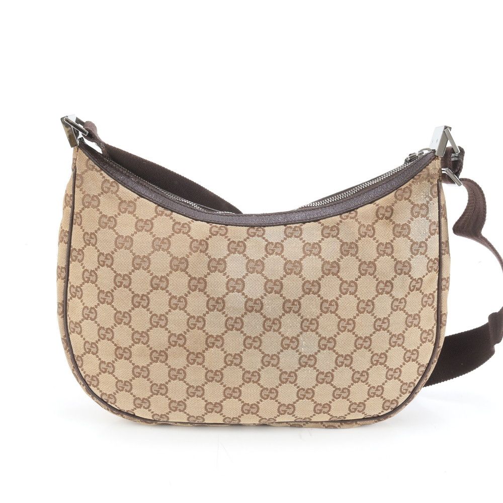 極美品 グッチ GG キャンバス 122790 レザー ショルダー バッグ 斜め