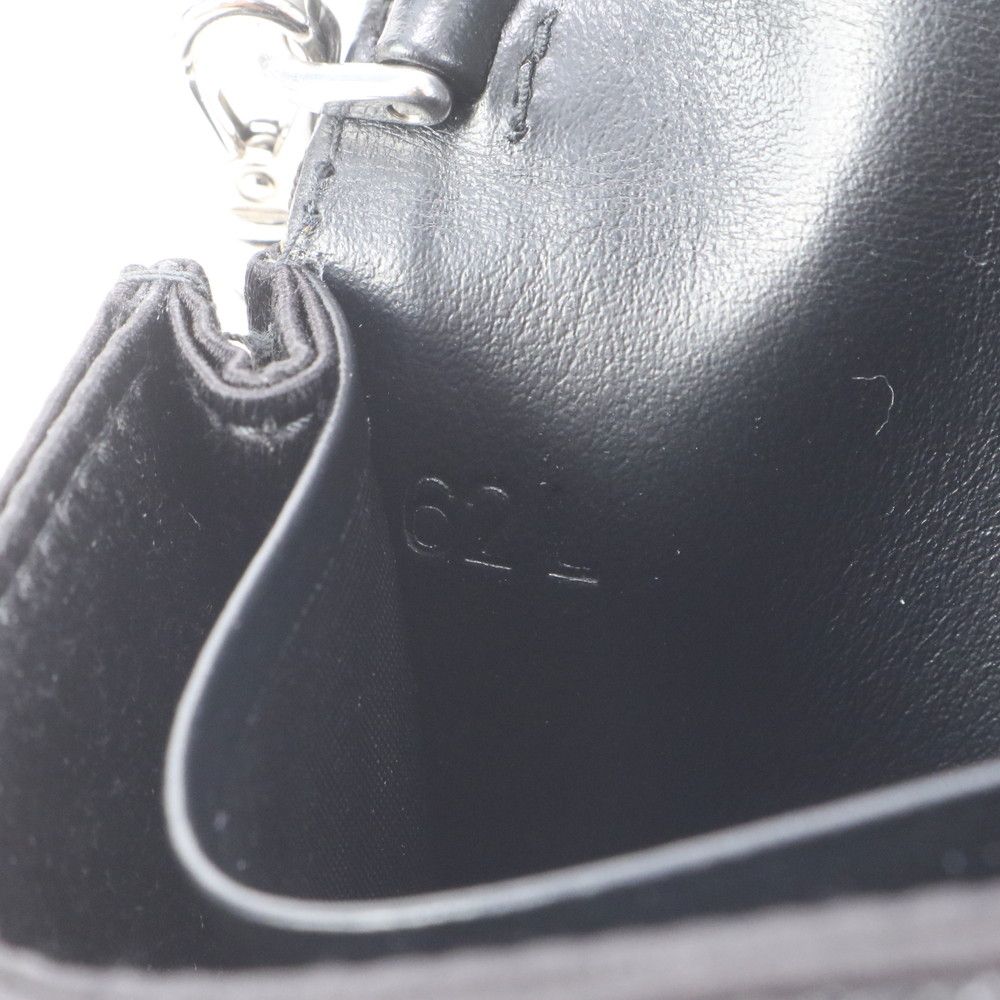  プラダ ギャランティカード付 三角ロゴ ラインストーン チェーン ショルダー 1 MR 024 レザー カードケース レディース EER DB 22-7 名刺入れ 小物