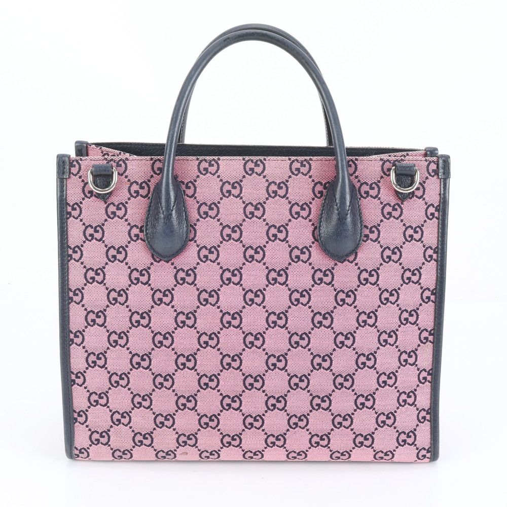 極美品 グッチ GG キャンバス 659983 レザー トート バッグ 肩掛け