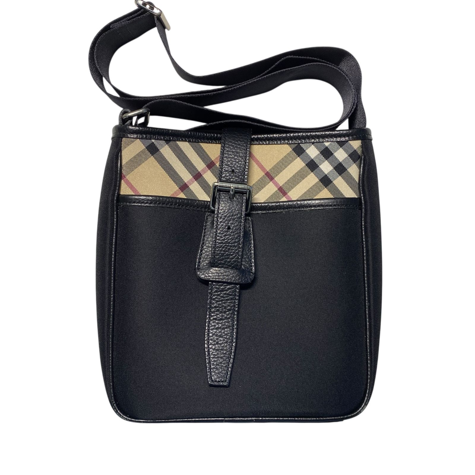 【中古・美品】バーバリー キャディバッグ ノバチェック ブラックレザー 中古品】BURBERRY バーバリー レザー ノバチェック 黒 メンズ