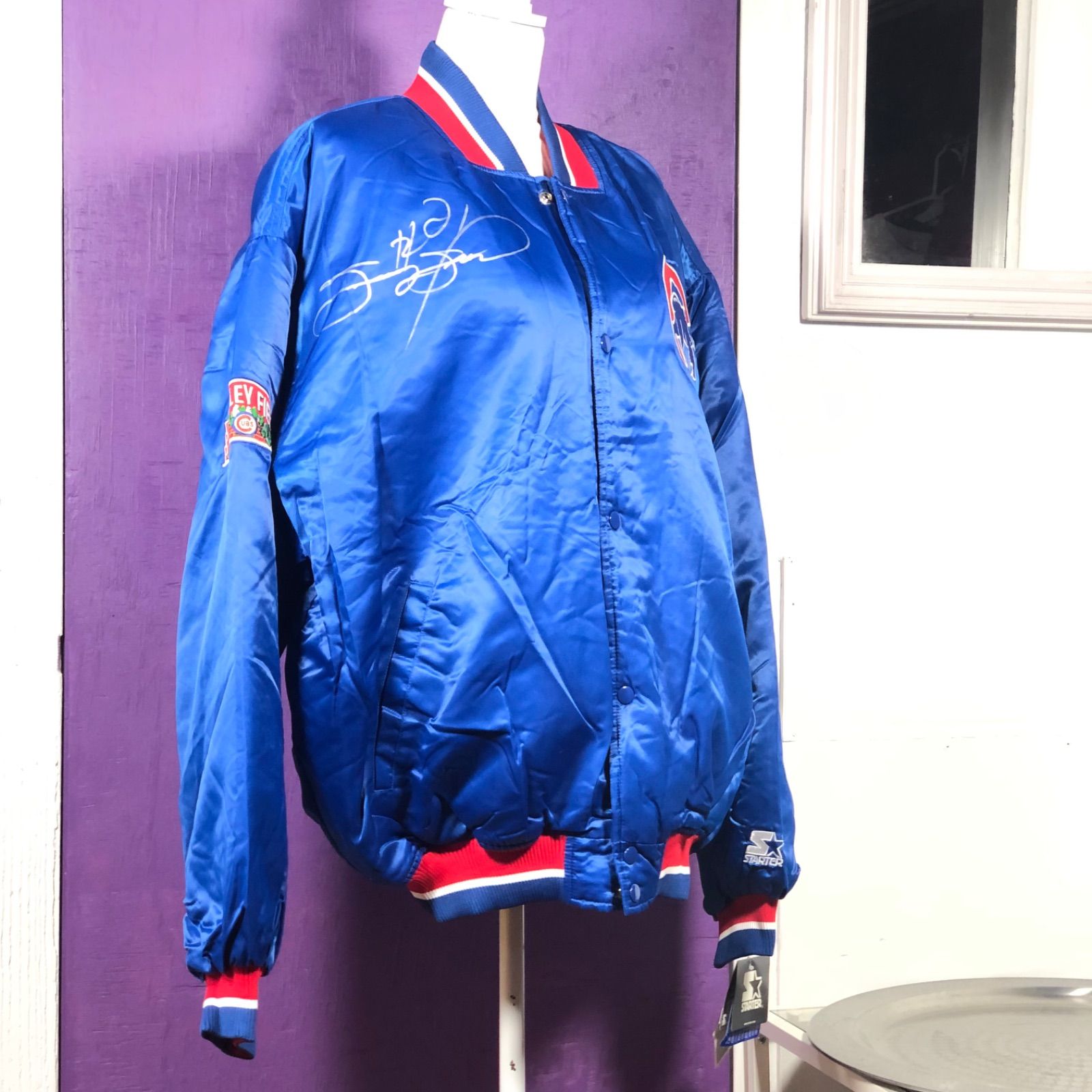 CHICAGO CUBS シカゴカブス スタジャン サイン入り L CHICAGO CUBS