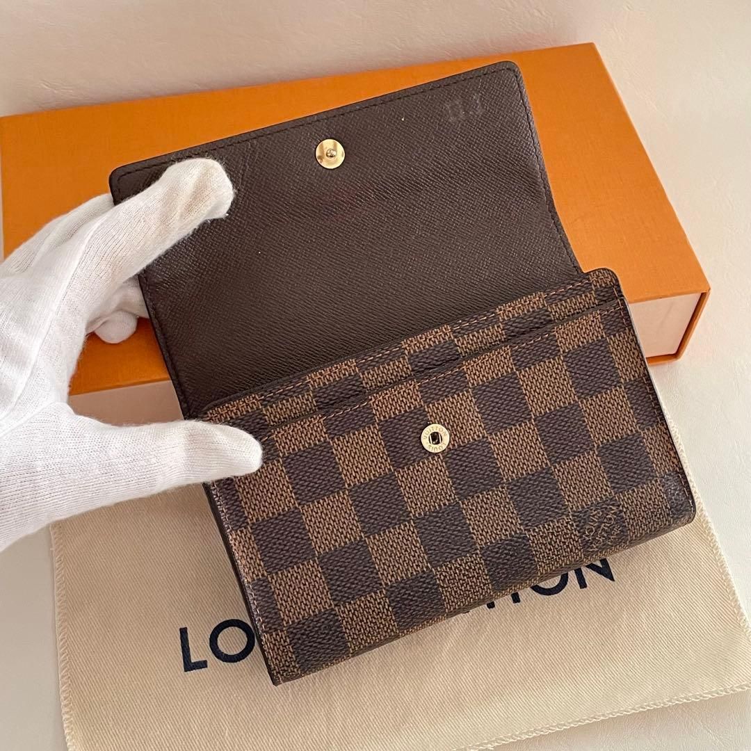 美品 ルイヴィトン ポルトフォイユ アレクサンドラ ダミエ 折り財布