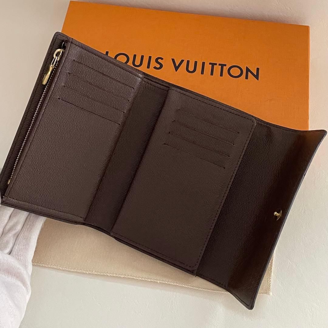 美品 ルイヴィトン ポルトフォイユ アレクサンドラ ダミエ 折り財布