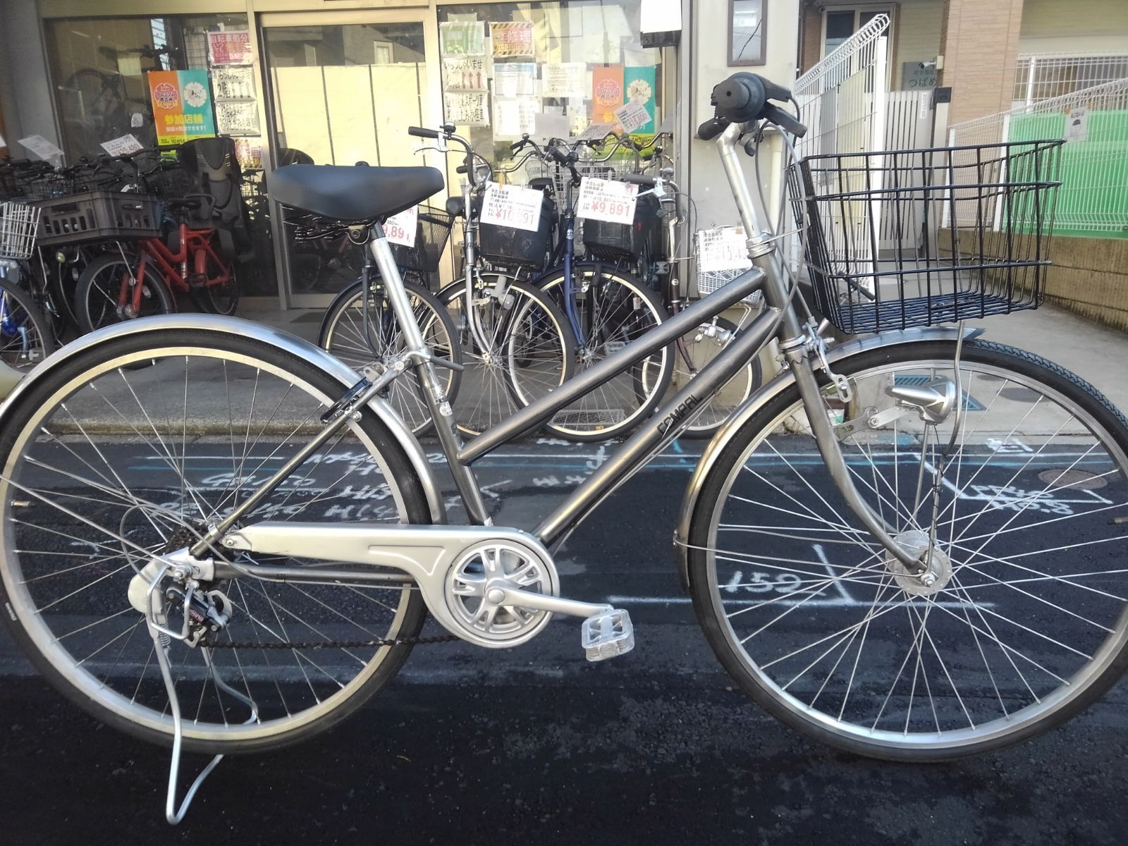 引き取り限定！(名古屋市昭和区) 中古自転車3854 前後タイヤ新品