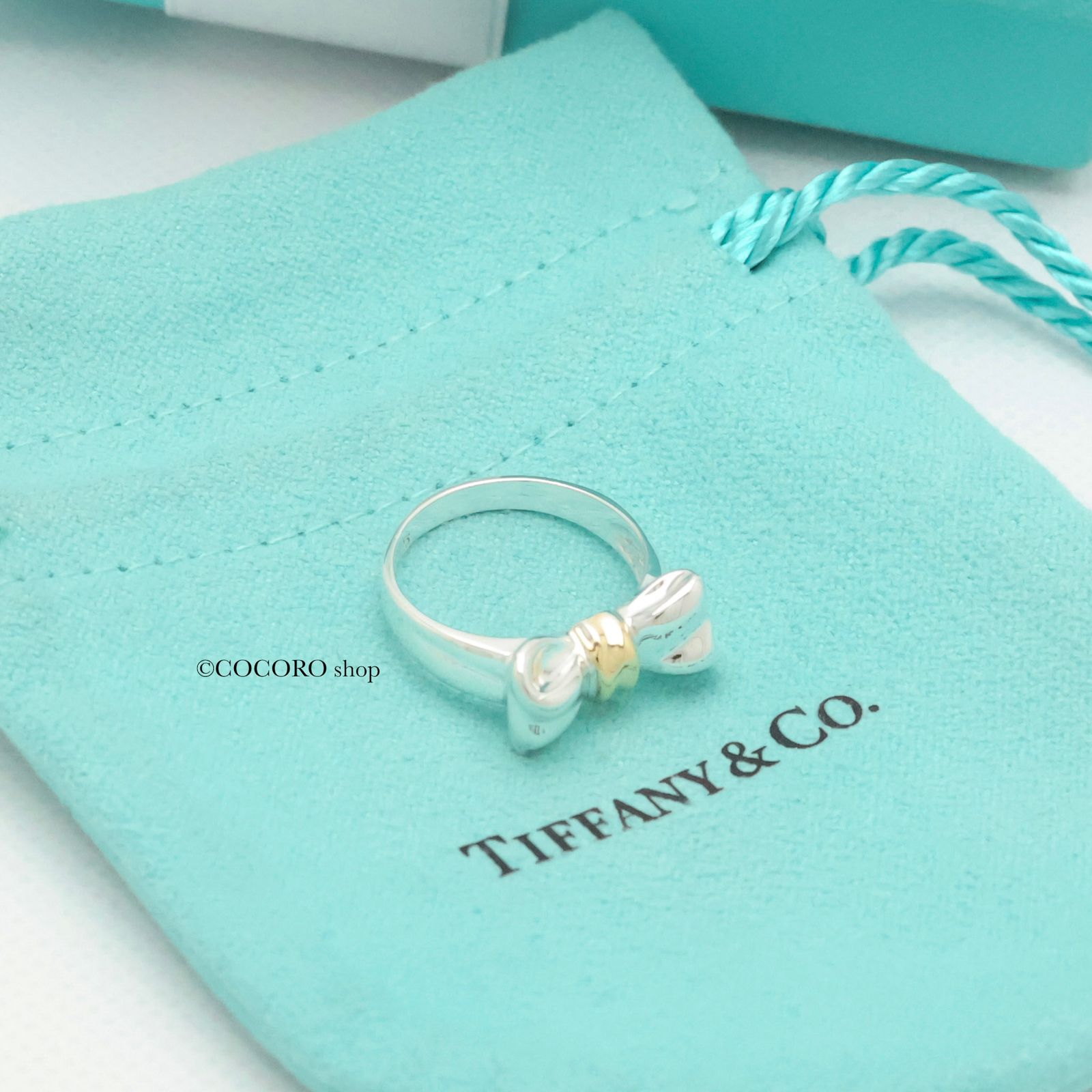 美品】ティファニー TIFFANY＆Co. リボン コンビ リング 10号 AG925