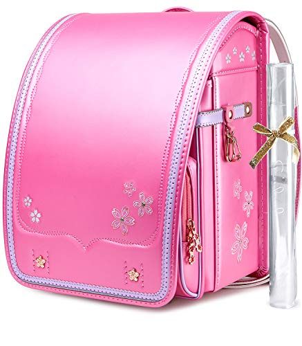 ランドセル女の子用 小学生通学カバン リュクス サクラモデル ツヤあり パール生地 ローズゴールドメッキ金具 ワンタッチロック キラキラ 360度反射機能 ギフトパッケージ 豪華 b 020 eb 87